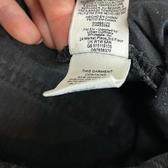 Free People Raw Hem Cutwork Cigarette Jeans Black Embroidered Crop Denim size 25 - Picture 12 of 12